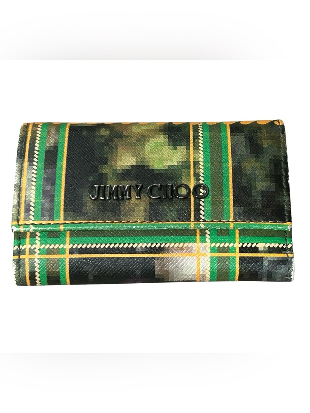 Rare Jimmy Choo HOWICK Unisex Key Case - 2014 Archival Tartan Plaid 6SQDH9